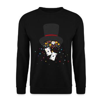 Carte de chapeau de sorcier Tours de cartes illusionniste magique - Sweat-shirt Unisexe - noir - Devant - Alina (178cm) & Michal (187cm)