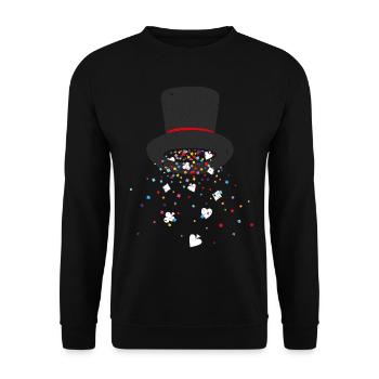 Chapeau de sorcier illusionniste spectacle de magie tours de cartes - Sweat-shirt Unisexe - noir - Devant - Alina (178cm) & Michal (187cm)