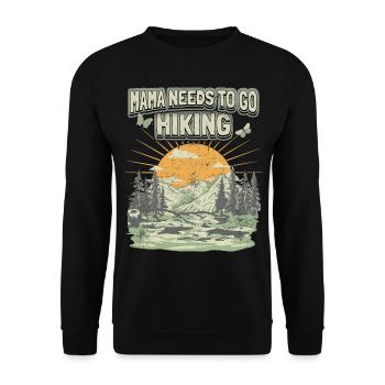 Maman Doit Faire De La Randonnée, Dire Vintage Montagnes, Randonnée - Sweat-shirt Unisexe - noir - Devant - Alina (178cm) & Michal (187cm)