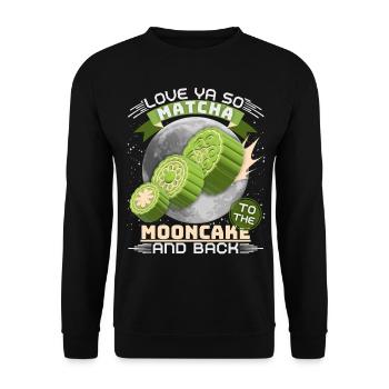 Matcha Mooncakes, Matcha Tee, lustiger Spruch, Pun - Unisex Pullover - Schwarz - Vorne - Alina (178cm) & Michal (187cm)