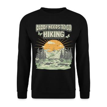 Daddy Must Hike Saying Vintage Mountains Dad Dad - Unisex Sweatshirt - black - Front - Alina (178cm) & Michal (187cm)