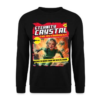 50s, 1950's Comic, Space Spaceship Cosmic - Unisex Sweatshirt - black - Front - Alina (178cm) & Michal (187cm)