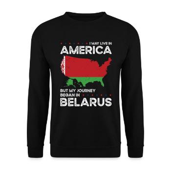 Biélorusse Patriote américain États-Unis cultivé - Sweat-shirt Unisexe - noir - Devant - Alina (178cm) & Michal (187cm)