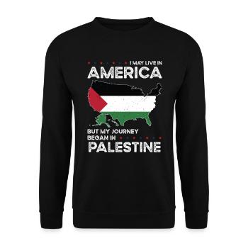 Patriote américain palestinien États-Unis - Sweat-shirt Unisexe - noir - Devant - Alina (178cm) & Michal (187cm)