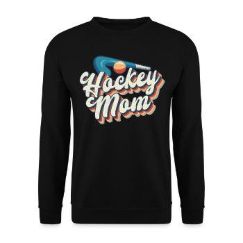 Field Hockey Mom Retro Hockey Mom - Unisex Sweatshirt - black - Front - Alina (178cm) & Michal (187cm)