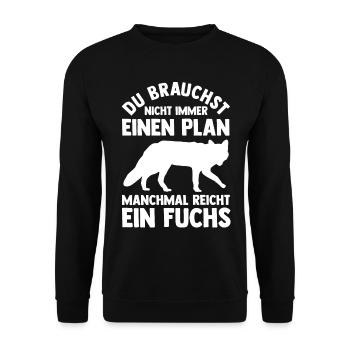 Fuchs - Unisex Pullover - Schwarz - Vorne - Alina (178cm) & Michal (187cm)