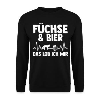Fuchs - Unisex Pullover - Schwarz - Vorne - Alina (178cm) & Michal (187cm)