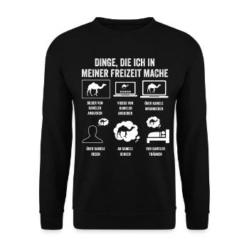 Kamel - Unisex Pullover - Schwarz - Vorne - Alina (178cm) & Michal (187cm)