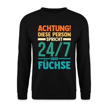Fuchs - Unisex Pullover - Schwarz - Vorne - Alina (178cm) & Michal (187cm)