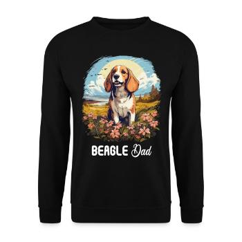 Hund Beagle - Unisex Pullover - Schwarz - Vorne - Alina (178cm) & Michal (187cm)