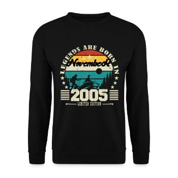 November 2005. November 2005 Birthday Gift. - Unisex Sweatshirt - black - Front - Alina (178cm) & Michal (187cm)