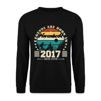 November 2017. November 2017 Birthday Gift. - Unisex Sweatshirt - black - Front - Alina (178cm) & Michal (187cm)