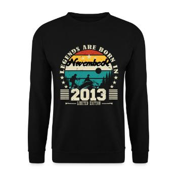 November 2013. November 2013 Birthday Gift. - Unisex Sweatshirt - black - Front - Alina (178cm) & Michal (187cm)