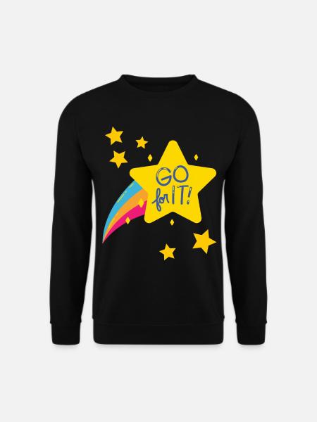 GO for it / Motivation zu mehr Mut / Geschenkidee - Unisex Pullover - Schwarz