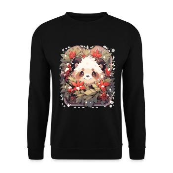 Panda Pandas de Noël Panda de Noël - Sweat-shirt Unisexe - noir - Devant - Alina (178cm) & Michal (187cm)