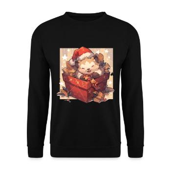 Chiens, Noël, Amoureux Des Chiens, Animal De Compagnie, Chien - Sweat-shirt Unisexe - noir - Devant - Alina (178cm) & Michal (187cm)