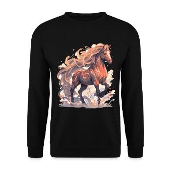 Horse - Unisex Sweatshirt - black - Front - Alina (178cm) & Michal (187cm)