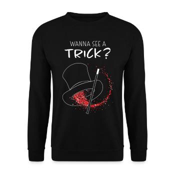 Stage Magician Magic Show Hobby Magician Magic - Unisex Sweatshirt - black - Front - Alina (178cm) & Michal (187cm)