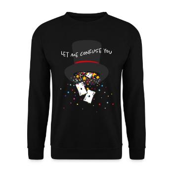 Illusionniste Magie Show Carte Magie Tours de Carte - Sweat-shirt Unisexe - noir - Devant - Alina (178cm) & Michal (187cm)