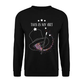C’est mon art chapeau de sorcier illusionniste magicien de rue - Sweat-shirt Unisexe - noir - Devant - Alina (178cm) & Michal (187cm)