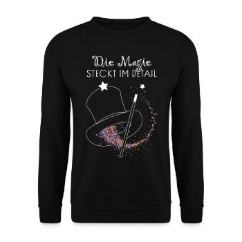 Illusionist Kartenmagie Zaubertrick Hobbyzauberer - Unisex Pullover - Schwarz - Vorne - Alina (178cm) & Michal (187cm)