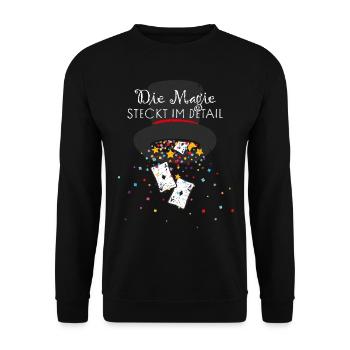 Magier Kartentricks Kartenmagie Kartenzauber Magie - Unisex Pullover - Schwarz - Vorne - Alina (178cm) & Michal (187cm)