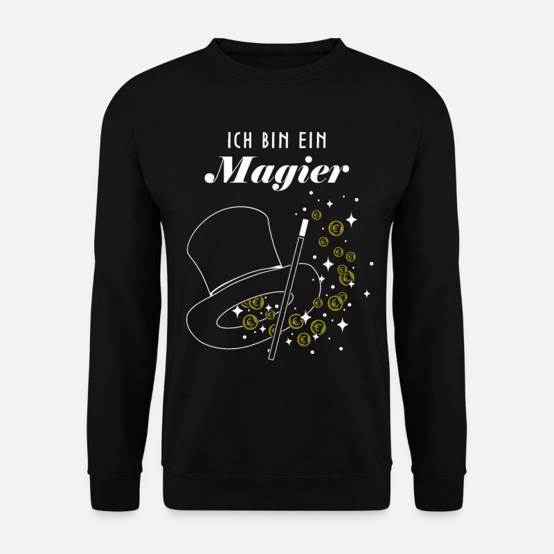 Magier Zauberer Münzmagie Münztricks Illusionist - Unisex Pullover - Schwarz