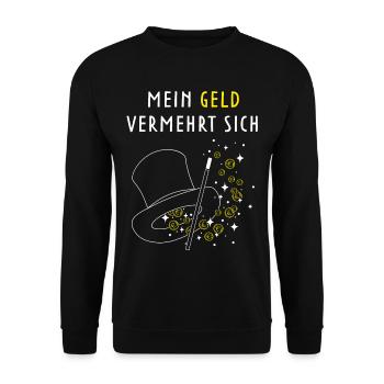 Münztricks Münzmagie Münzen Zauberhut Zaubershow - Unisex Pullover - Schwarz - Vorne - Alina (178cm) & Michal (187cm)