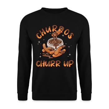 Churros Churr Up - Unisex Pullover - Schwarz - Vorne - Alina (178cm) & Michal (187cm)
