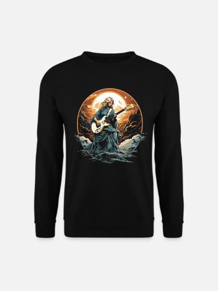 Die Heilige Mutter Maria zockt E-Gitarre, Musiker - Unisex Pullover - Schwarz