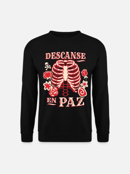 Skelett, Brustkorb, lustiger Spruch Rest-In-Peace - Unisex Pullover - Schwarz