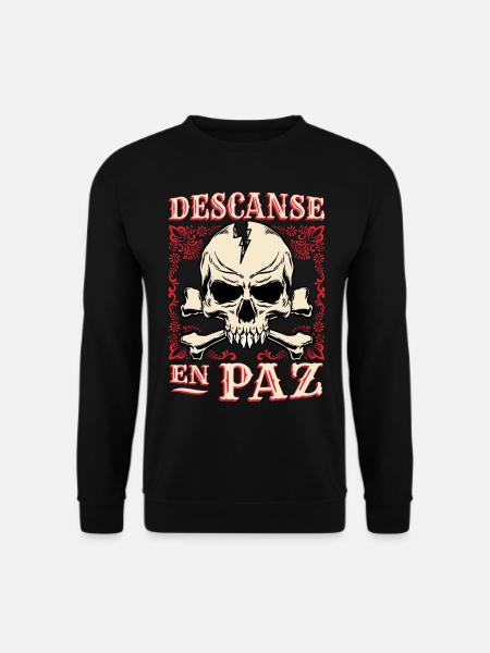 Skull, Crossbones Bone Saying Rest-In-Peace - Unisex Sweatshirt - black
