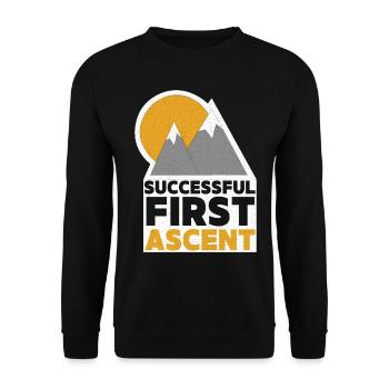 Mountaineer, Climbing Mountains, Mountain Peak Saying - Unisex Sweatshirt - black - Front - Alina (178cm) & Michal (187cm)