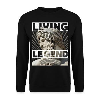Dieu grec, fête des pères, légende vivante dictant - Sweat-shirt Unisexe - noir - Devant - Alina (178cm) & Michal (187cm)