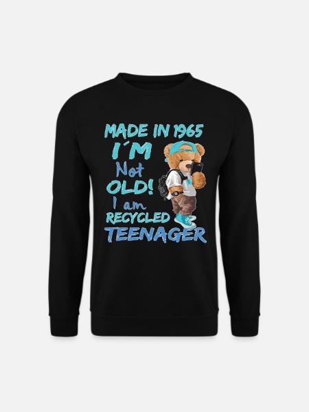 1965 anniversaire Teddy drôle vieux adolescent - Sweat-shirt Unisexe - noir