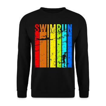 SwimRun Natation Jogging Sports d’Endurance Idée - Sweat-shirt Unisexe - noir - Devant - Alina (178cm) & Michal (187cm)