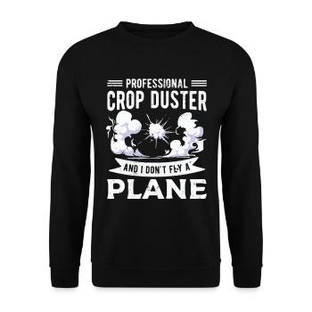 Furz Farting Crop Duster Dad Humor - Unisex Pullover - Schwarz - Vorne - Alina (178cm) & Michal (187cm)