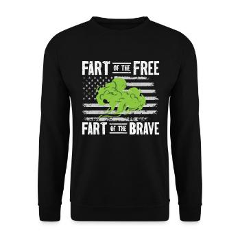 Fart Farting Crop Duster Dad Humor - Unisex Sweatshirt - black - Front - Alina (178cm) & Michal (187cm)