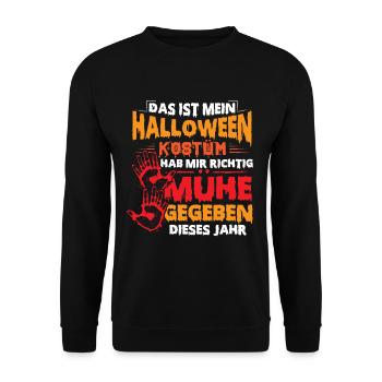 Das ist mein Halloween Köstüm - Unisex Pullover - Schwarz - Vorne - Alina (178cm) & Michal (187cm)