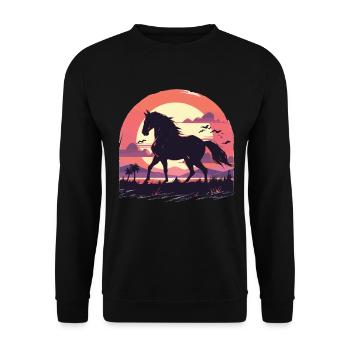 Black Horses, Black Horse, Riding, Rider - Unisex Sweatshirt - black - Front - Alina (178cm) & Michal (187cm)