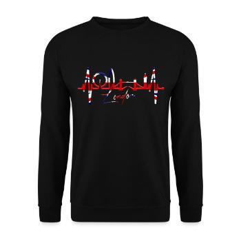 London Heartbeat Skyline England Fan UK Heart Love - Unisex Sweatshirt - black - Front - Alina (178cm) & Michal (187cm)