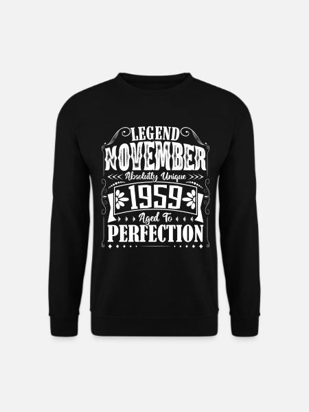 November 1959. November 1959 Geburtstagsgeschenk - Unisex Pullover - Schwarz