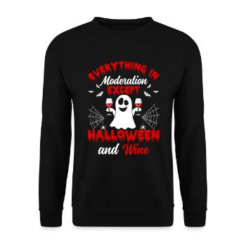 Everything In Moderation Except Halloween - Hallow - Unisex Sweatshirt - black - Front - Alina (178cm) & Michal (187cm)
