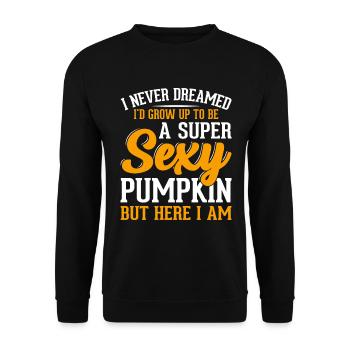 Super Sexy Pumpkin - Funny Halloween Pumpkin - Unisex Pullover - Schwarz - Vorne - Alina (178cm) & Michal (187cm)