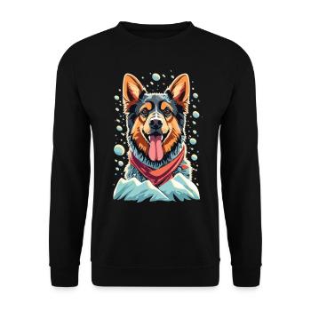 Noël berger enneigé avec votre berger allemand - Sweat-shirt Unisexe - noir - Devant - Alina (178cm) & Michal (187cm)