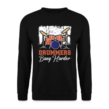 Batteur dans un groupe | Batteur, Musicien - Sweat-shirt Unisexe - noir - Devant - Alina (178cm) & Michal (187cm)