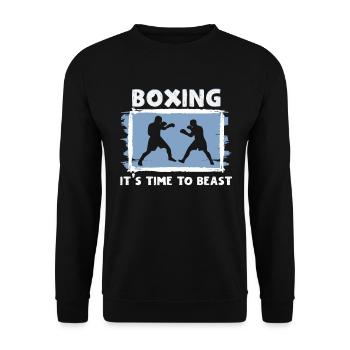 Boxeur Arts martiaux Entraîneur de boxe Boxe - Sweat-shirt Unisexe - noir - Devant - Alina (178cm) & Michal (187cm)