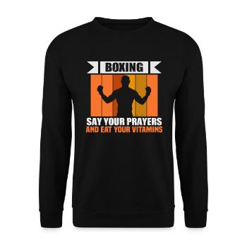 Boxeur Arts martiaux Entraîneur de boxe Boxe - Sweat-shirt Unisexe - noir - Devant - Alina (178cm) & Michal (187cm)