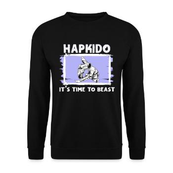 Entraîneur de Hapkido Fighter Hapkido Dojo - Sweat-shirt Unisexe - noir - Devant - Alina (178cm) & Michal (187cm)