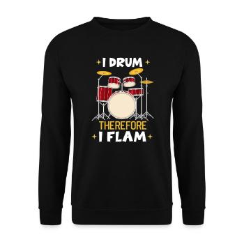 Batteur dans un groupe | Batteur, Musicien - Sweat-shirt Unisexe - noir - Devant - Alina (178cm) & Michal (187cm)